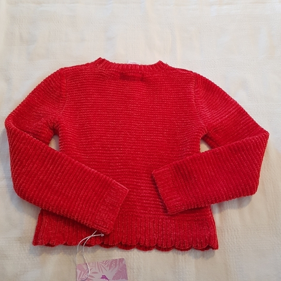 Tommy Bahama girls size 5/6 red plush pullover sweater NWT - Picture 3 of 5